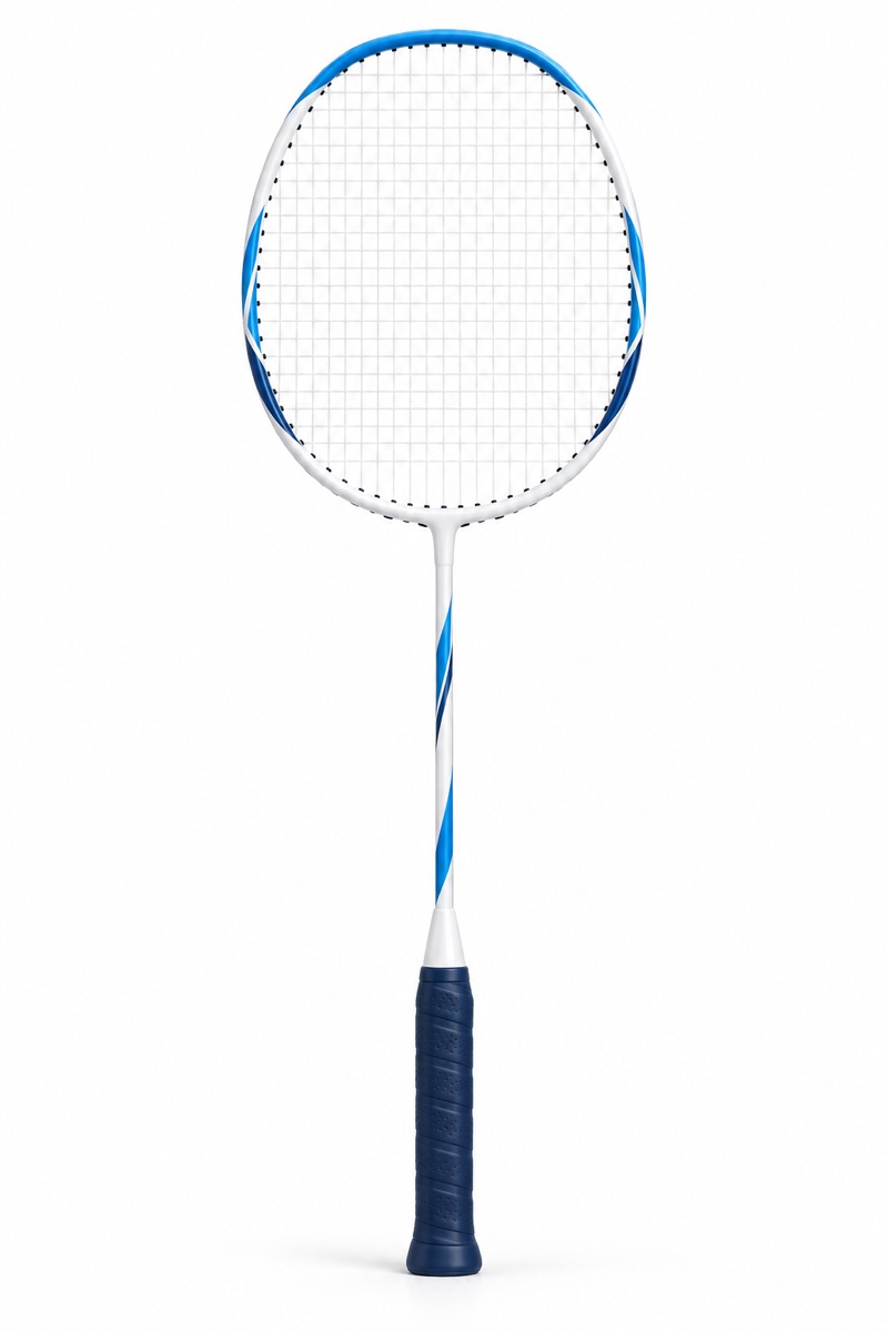 Generic white racket with blue accents (AI-generated sample)