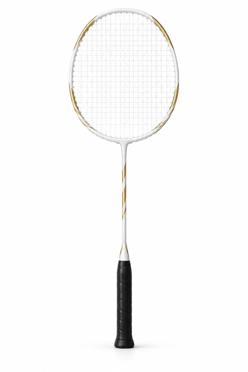 Generic white racket with gold accents (AI-generated sample)